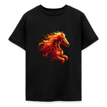 Feuerpferd An Tierpferd - Teenager T-Shirt - Schwarz - Vorne - AI Model Teenager Male light (155cm)