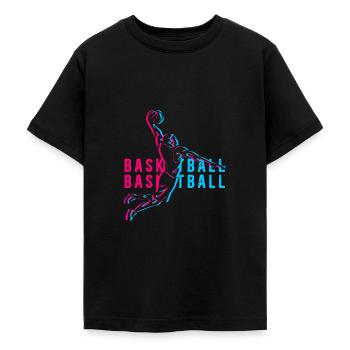basket-ball - T-shirt Ado - noir - Devant - AI Model Teenager Male light (155cm)