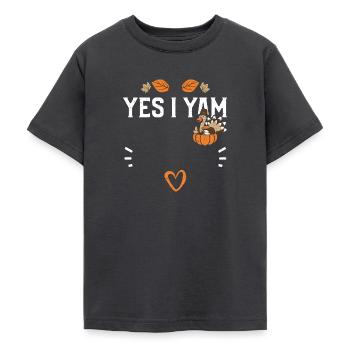Yes I Yam - Action de grâce - T-shirt Ado - charbon - Devant - AI Model Teenager Male light (155cm)