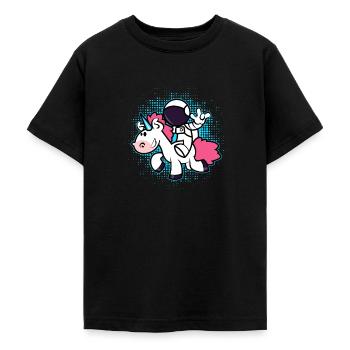 Astronaut Einhorn - Teenager T-Shirt - Schwarz - Vorne - AI Model Teenager Male light (155cm)