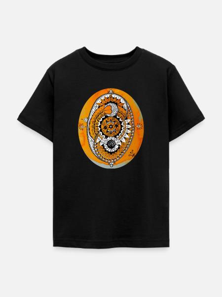 Karife 5 Mandala Balance orange - Teenager T-Shirt - Schwarz