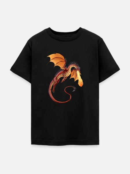 Feuerdrache - Teenager T-Shirt - Schwarz