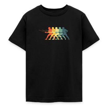 Fechten Fechtsport Grafik Retro Fechter - Teenager T-Shirt - Schwarz - Vorne - AI Model Teenager Male light (155cm)