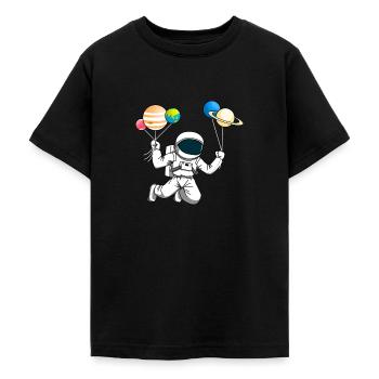 Astronaut space planets balloons universe - Teenager T-shirt - zwart - Voor - AI Model Teenager Male light (155cm)