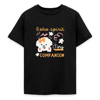 Winziger maltesischer Begleiter Retro-Design - Teenager T-Shirt - Schwarz - Vorne - AI Model Teenager Male light (155cm)