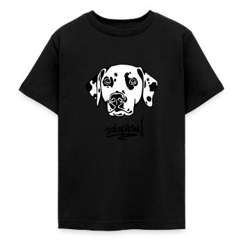 DALMATAINwhitehead text - Teenager T-Shirt - Schwarz - Vorne - AI Model Teenager Male light (155cm)