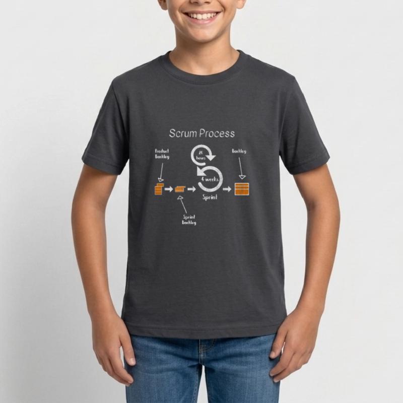 Scrum Process Agil Project Developer Development Teenage T-Shirt