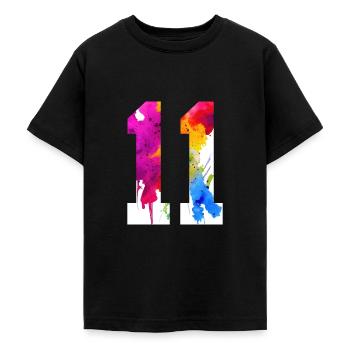 NUMMER 11 JAHRE ALT 11. GEBURTSTAG - Teenager T-Shirt - Schwarz - Vorne - AI Model Teenager Male light (155cm)