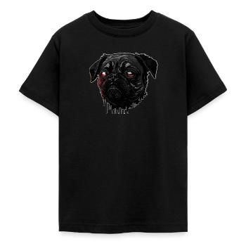 Creepy Pug - Teenage T-Shirt - black - Front - AI Model Teenager Male light (155cm)