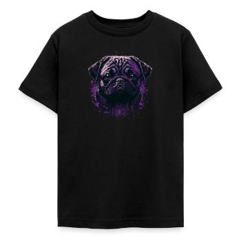 Creepy Pug - Teenage T-Shirt - black - Front - AI Model Teenager Male light (155cm)