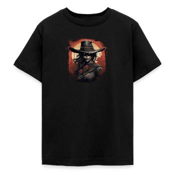 Emo Cowboy Zombie Fille - T-shirt Ado - noir - Devant - AI Model Teenager Male light (155cm)