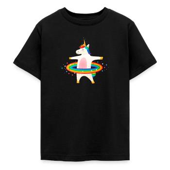 Unicorn Hooping Queen - Teenage T-Shirt - black - Front - AI Model Teenager Male light (155cm)