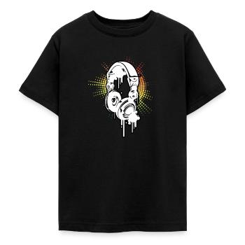 Casque de Musique DJ Equalizer aux Couleurs Reggae - T-shirt Ado - noir - Devant - AI Model Teenager Male light (155cm)