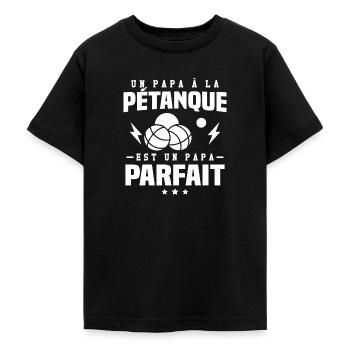 Un papa à la pétanque est un papa parfait - T-shirt Ado - noir - Devant - AI Model Teenager Male light (155cm)