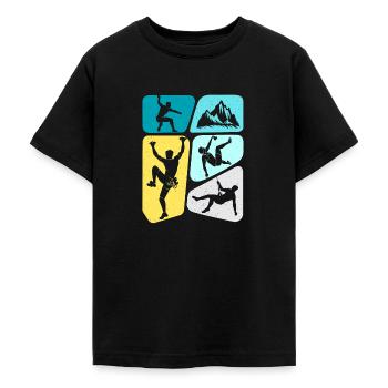 Escalade Grimpeurs Garçons Montagnes Bloc Enfants - T-shirt Ado - noir - Devant - AI Model Teenager Male light (155cm)