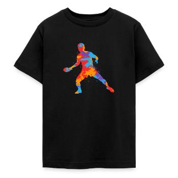 Joueurs de tennis de table Coloré Garçons Enfants Tennis de table - T-shirt Ado - noir - Devant - AI Model Teenager Male light (155cm)