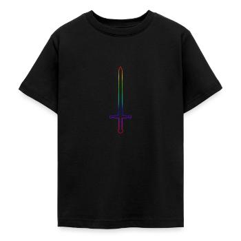 Épée - T-shirt Ado - noir - Devant - AI Model Teenager Male light (155cm)