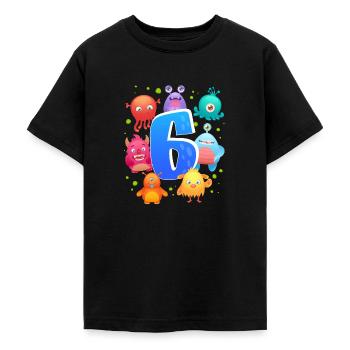 6. Geburtstag | Monster Geburtstag | Monster - Teenager T-Shirt - Schwarz - Vorne - AI Model Teenager Male light (155cm)