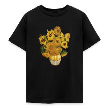 Sonnenblumen van Gogh - Teenager T-Shirt - Schwarz - Vorne - AI Model Teenager Male light (155cm)