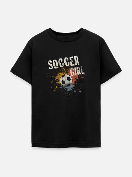 Fußball Mädchen - Teenager T-Shirt - Schwarz