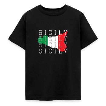 Sizilien - Teenager T-Shirt - Schwarz - Vorne - AI Model Teenager Male light (155cm)