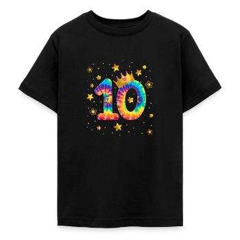 Bunter Geburtstag Färben 10 Jahre Alte Mädchen 10. - Teenager T-Shirt - Schwarz - Vorne - AI Model Teenager Male light (155cm)