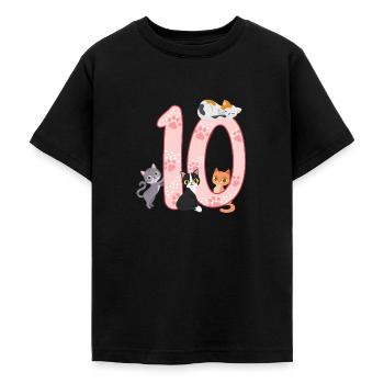 10. Geburtstag Mädchen Katze - Teenager T-Shirt - Schwarz - Vorne - AI Model Teenager Male light (155cm)
