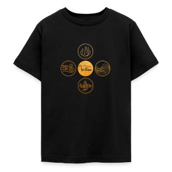 "Ein Mädchen Namens Willow" Logo Und Vier Elemente - Teenager T-Shirt - Schwarz - Vorne - AI Model Teenager Male light (155cm)
