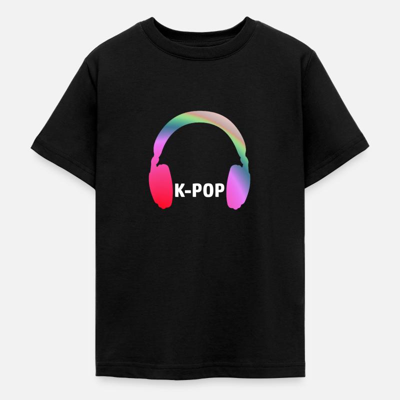 Kpop Merch Musica pop coreana Stile K-Pop - Maglietta per ragazzi - nero