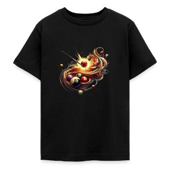 Billard heißt de Queue am Billardtisch beherrschen - Teenager T-Shirt - Schwarz - Vorne - AI Model Teenager Male light (155cm)