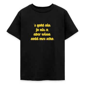 Schwäbische Weisheit für Neugierige - Teenager T-Shirt - Schwarz - Vorne - AI Model Teenager Male light (155cm)