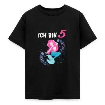 5. Geburtstag Meerjungfrau Fünf Jahre - Teenager T-Shirt - Schwarz - Vorne - AI Model Teenager Male light (155cm)