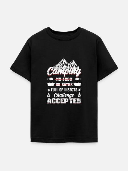 camping Challenge accepted - Teenager T-Shirt - Schwarz