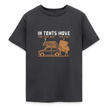 in tents move the tent bag the tent - Teenage T-Shirt - dark grey - Front - AI Model Teenager Male light (155cm)