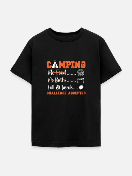 camping Challenge accepted - Teenager T-Shirt - Schwarz
