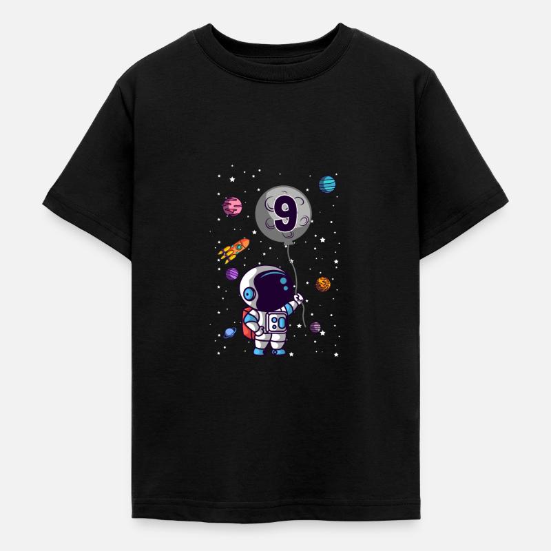 Cadeau de 9 ans de l'espace extra-atmosphérique 9e anniversaire de l'astronaute - T-shirt Ado - noir