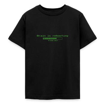 Brain is rebooting, please wait ... - Teenage T-Shirt - black - Front - AI Model Teenager Male light (155cm)
