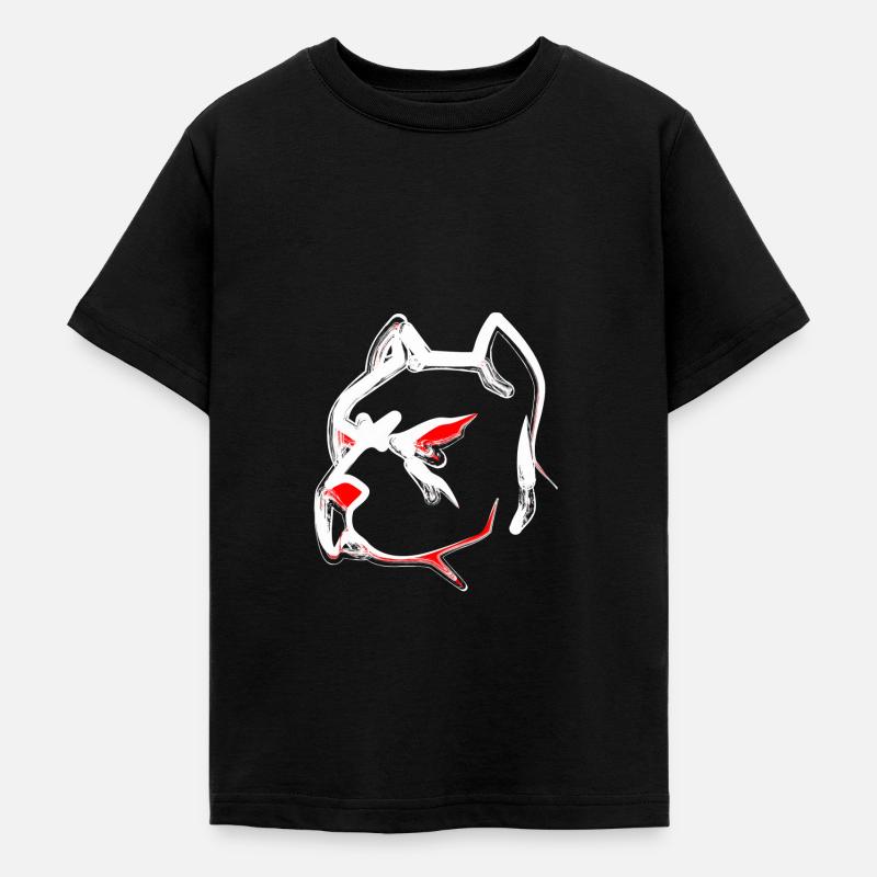 Conception d'un visage tête de pit-bull - T-shirt Ado - noir