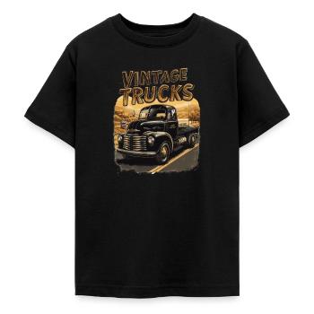 Classic Car Vintage Truck Pick Up - Teenager T-Shirt - Schwarz - Vorne - AI Model Teenager Male light (155cm)