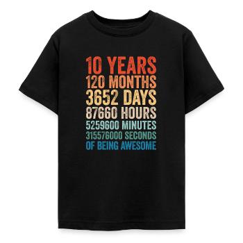 10 years 10th birthday gift 10 year old child - Teenage T-Shirt - black - Front - AI Model Teenager Male light (155cm)