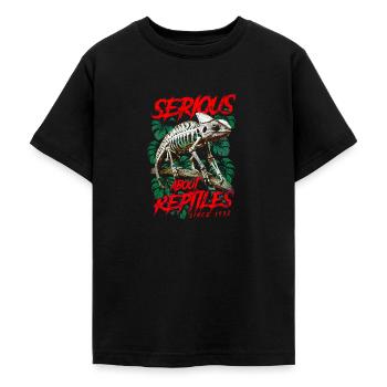 Serious About Reptiles Reptile Keeper Born In 1932 - Teenage T-Shirt - black - Front - AI Model Teenager Male light (155cm)