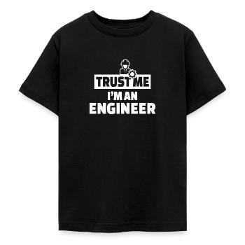 VERTRAU MIR INGENIEUR TECHNIKER TECHNIK GESCHENK - Teenager T-Shirt - Schwarz - Vorne - AI Model Teenager Male light (155cm)