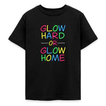 Neon Life Motto - Stralend leven - Teenager T-shirt - zwart - Voor - AI Model Teenager Male light (155cm)