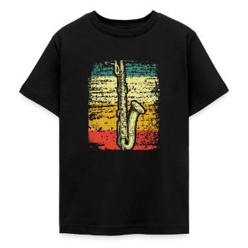 Saxophone - T-shirt Ado - noir - Devant - AI Model Teenager Male light (155cm)