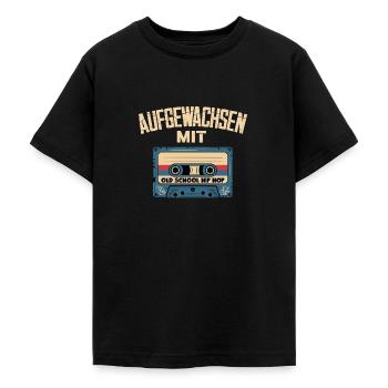 J’ai grandi avec de la musique hip-hop à l’ancienne - T-shirt Ado - noir - Devant - AI Model Teenager Male light (155cm)