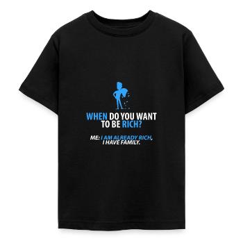 Déjà riche : ma famille - T-shirt Ado - noir - Devant - AI Model Teenager Male light (155cm)