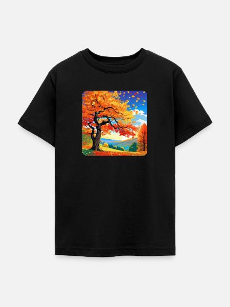 Bunte Herbstlandschaft - Teenager T-Shirt - Schwarz