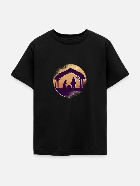 Frohe Weihnachten geburt Jesus - Teenager T-Shirt - Schwarz