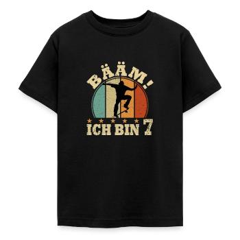 Skateboard 7. Geburtstag Skater 7 Jahre Geschenk - Teenager T-Shirt - Schwarz - Vorne - AI Model Teenager Male light (155cm)
