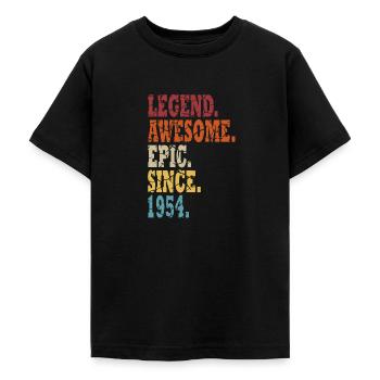 Légende 1954 Anniversaire légendaire depuis 1954 - T-shirt Ado - noir - Devant - AI Model Teenager Male light (155cm)